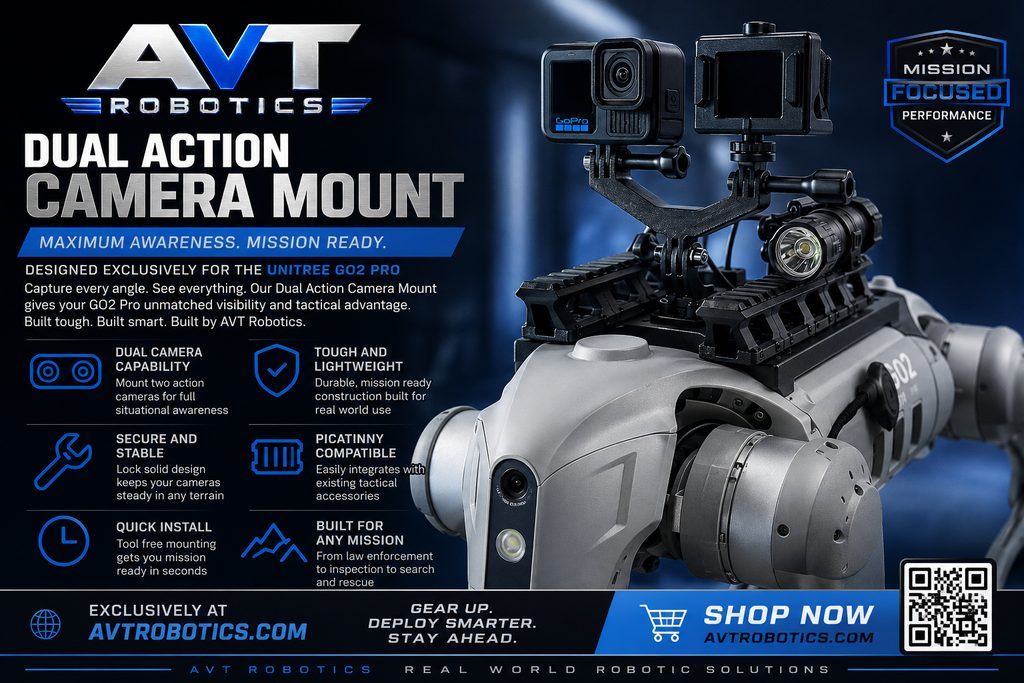 Dual Action Camera Mount For Unitree GO2 PRO